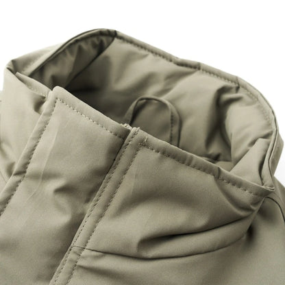 Men's Quilted Stand-Collar Cotton Jacket, Korean Workwear Style, Business Casual Winter Coat Quilted Stitching